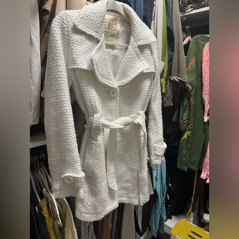 Wet Seal Textured Cream Trench Coat